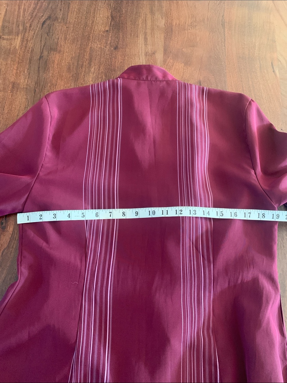 Tristan Burgundy & Lavender Striped Kimono Style Wrap Blouse, XL (M) - Picture 7 of 9